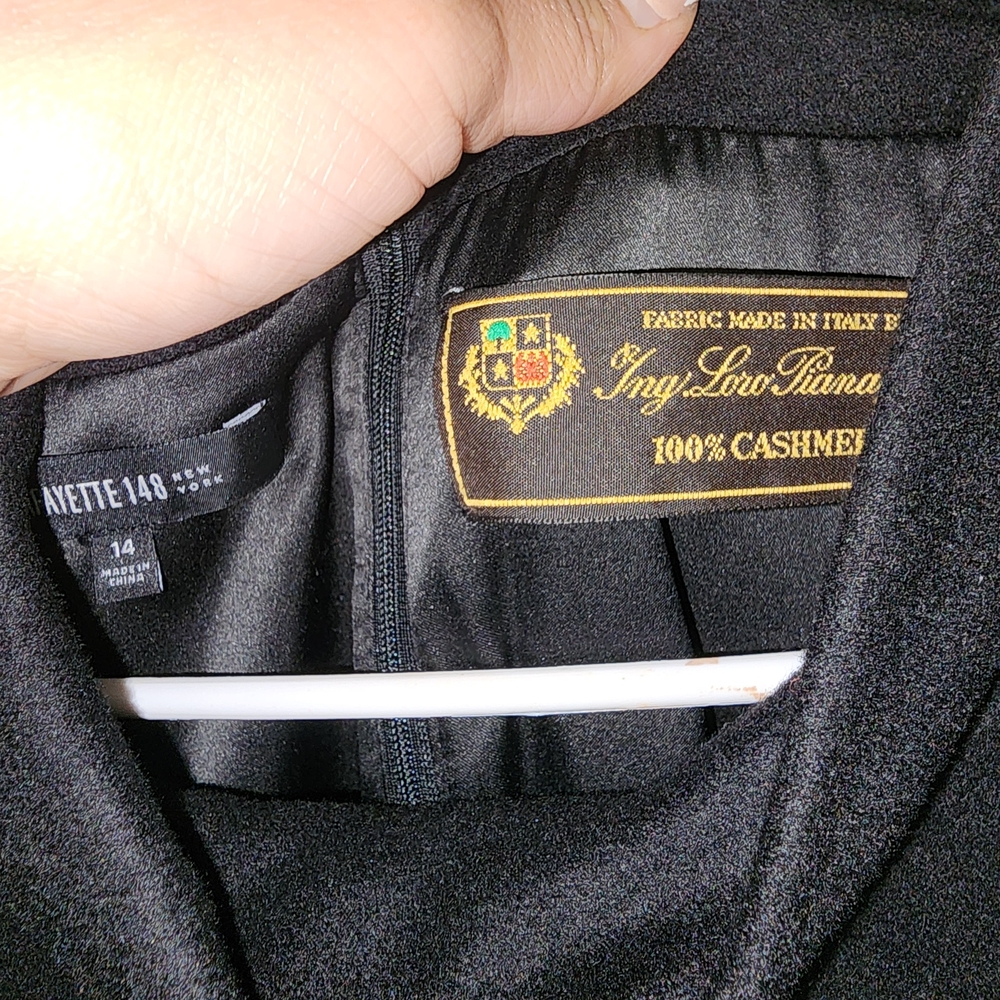 Loro Piana & Lafayette 148 Black Cashmere And Leather Dress.